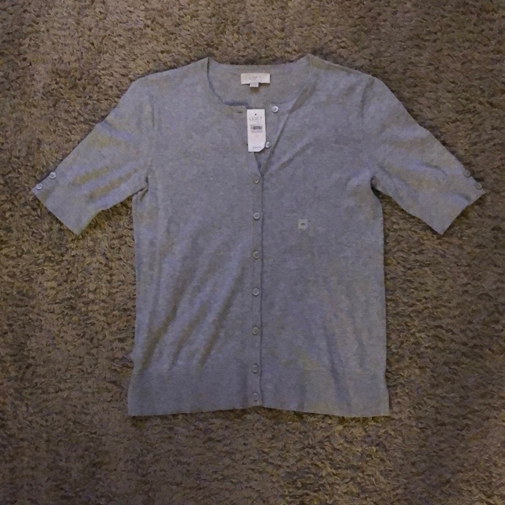 Gray Button-Up LOFT Sweater!